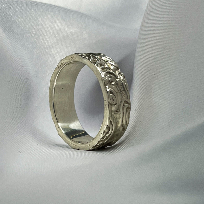 Bague floral en argent massif