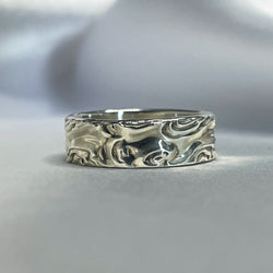 Bague floral en argent massif