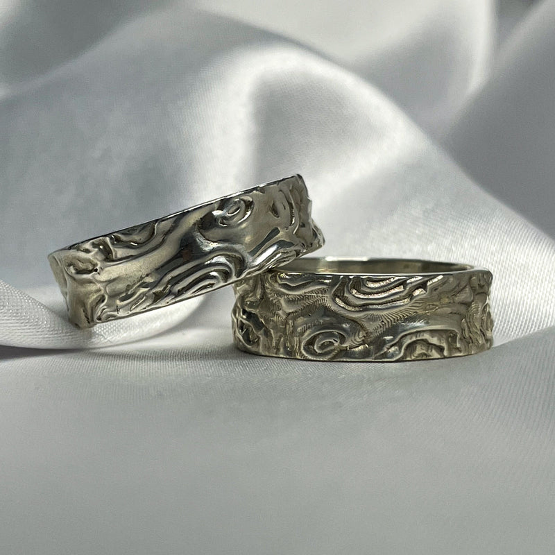 Bague floral en argent massif