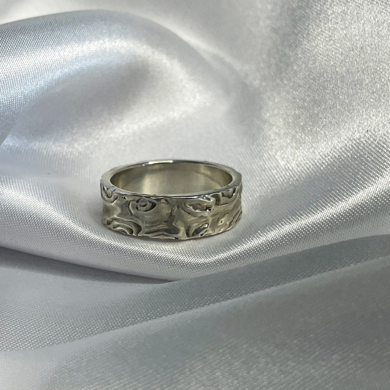 Bague floral en argent massif